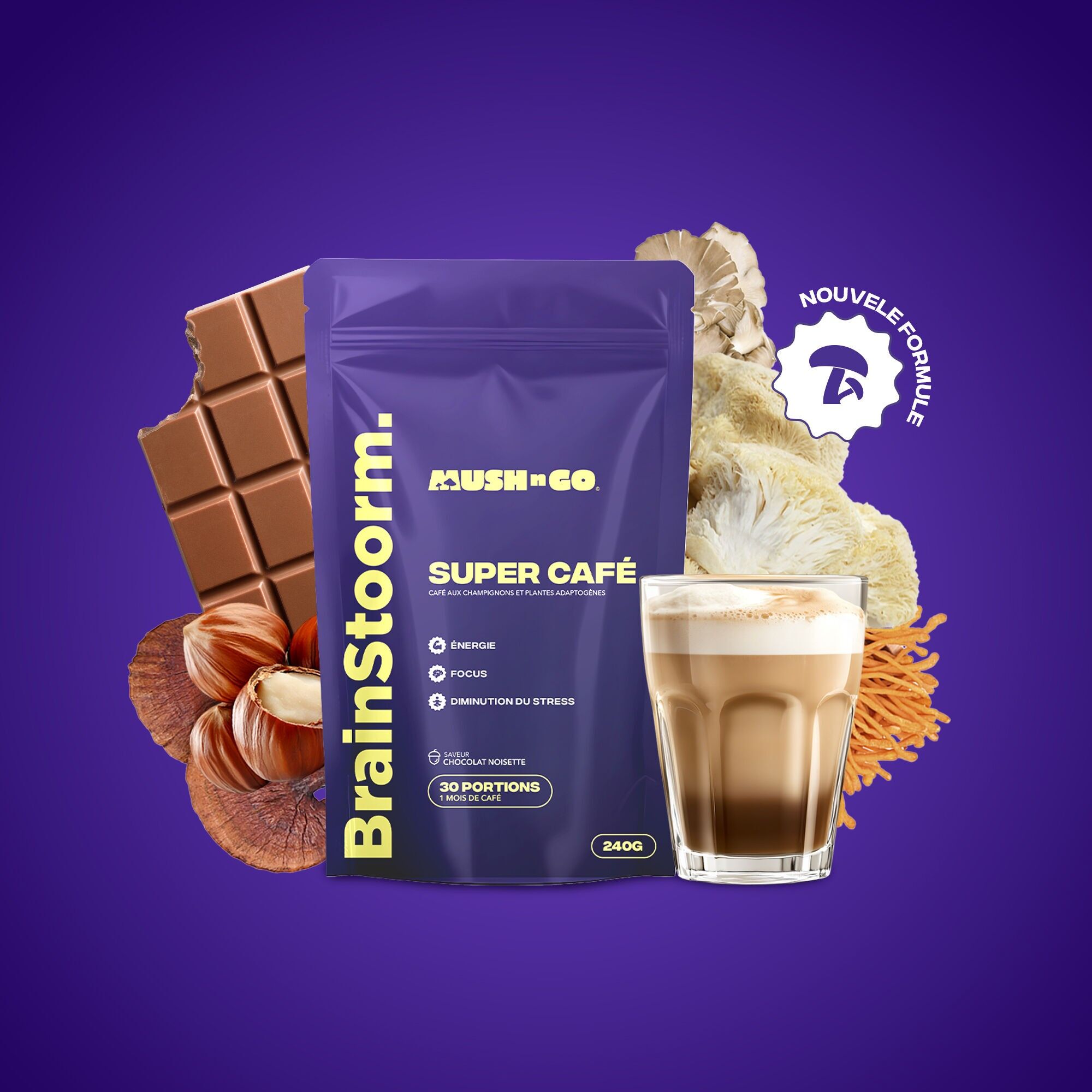Brainstoorm – Superkaffee mit adaptogenen Pilzen – Schokoladengeschmack