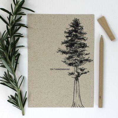 Biglietto d'auguri in carta erba, abete bianco