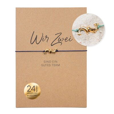 Bracelet on card - Dolphins - We two make a good team