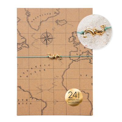 Bracelet on map - dolphins - treasure map