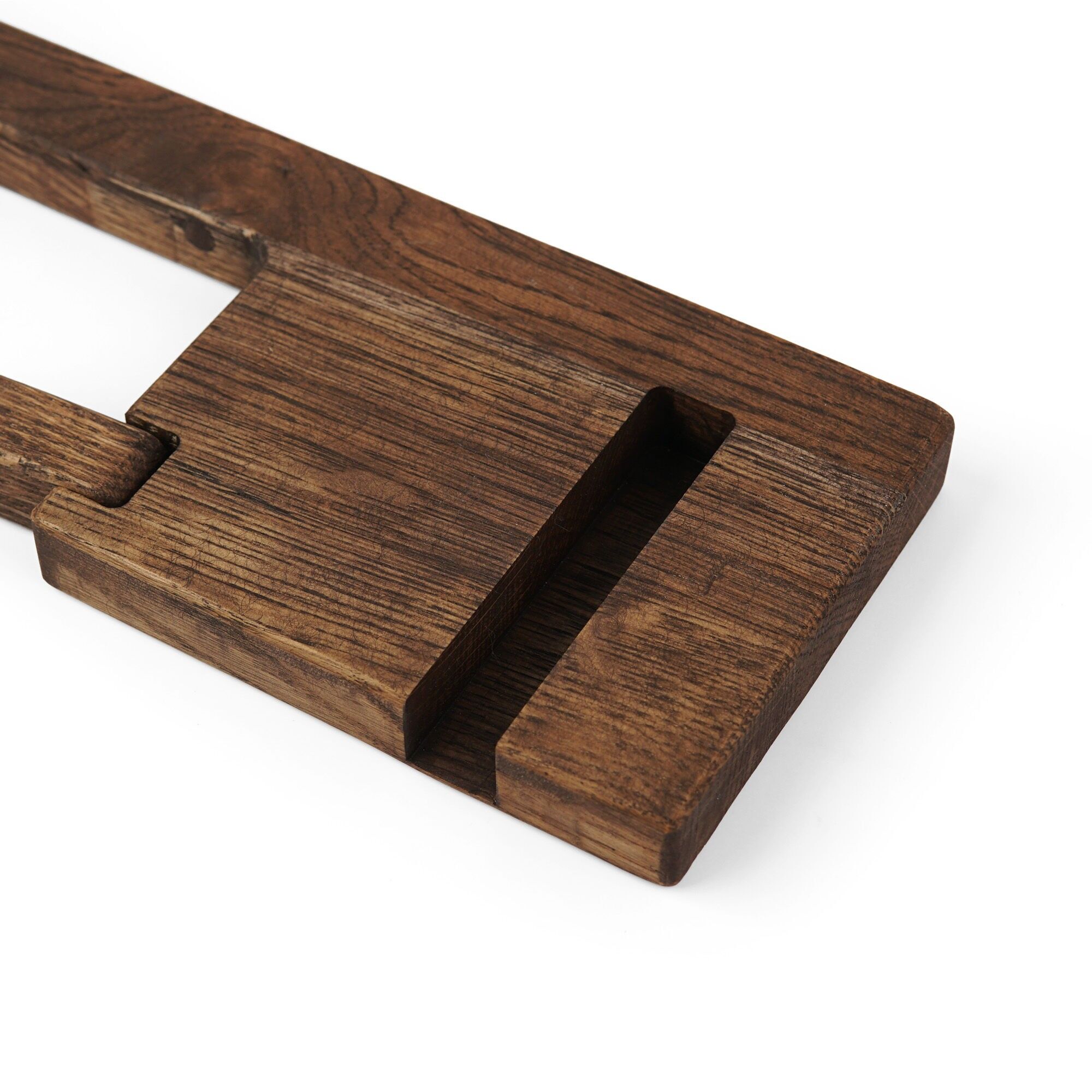 Rustic Wooden Toilet Paper Holder for Wall Mount Bathroom Decor, Farmhouse Style, Small Space Storage