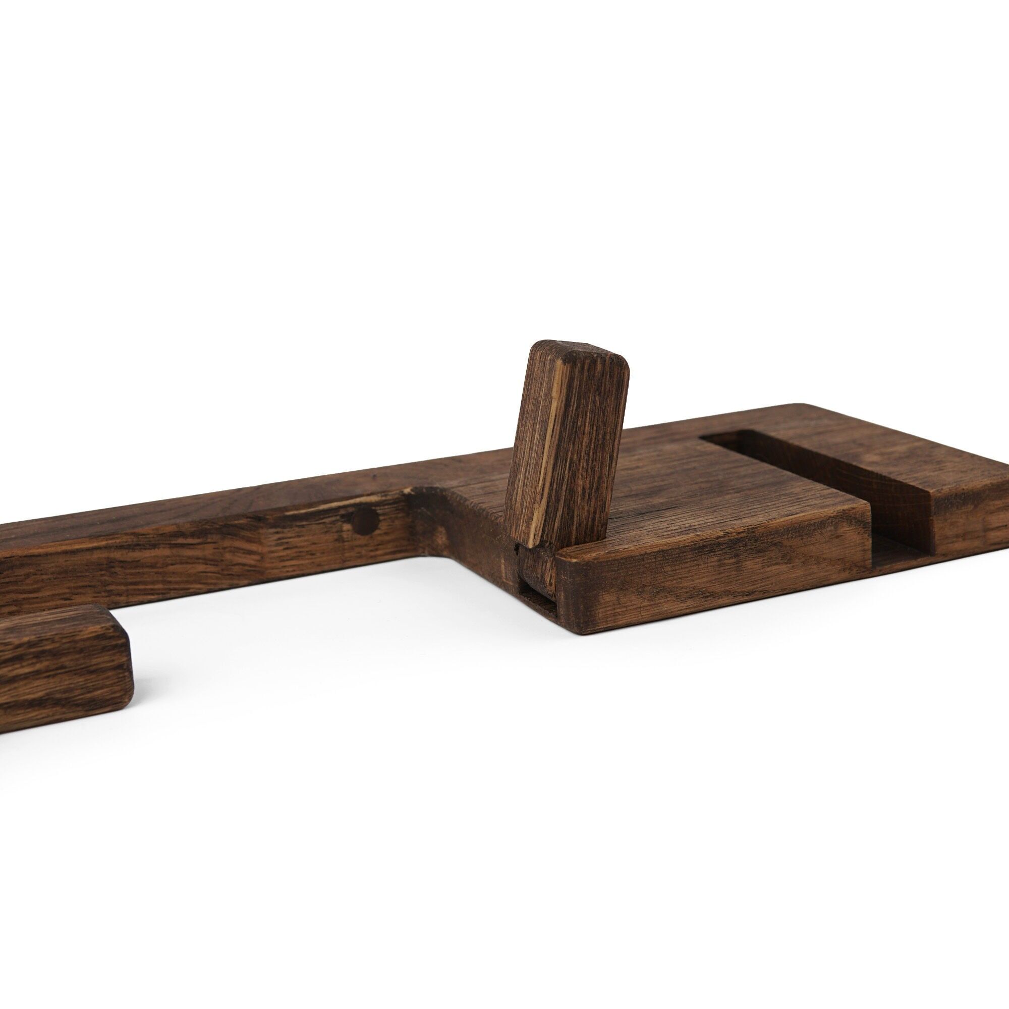 Rustic Wooden Toilet Paper Holder for Wall Mount Bathroom Decor, Farmhouse Style, Small Space Storage