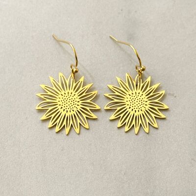 Stainless Steel Sunflower Earrings