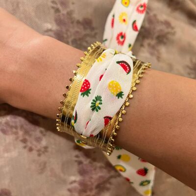 Aleria Bangle Bracelet w Summer Vibes Fabric