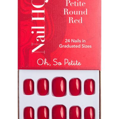 Nail HQ Unghie rotonde rosse piccole (24 pezzi)