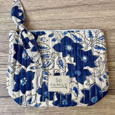 small blue Lurex pouch