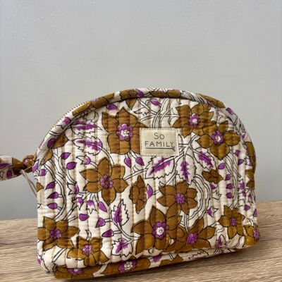 Camel Lurex Makeup Bag