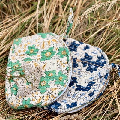 Borsa per il trucco in lurex verde anice
