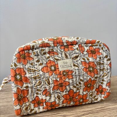 Coral Lurex Toiletry Bag