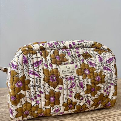 Camel Lurex Toiletry Bag