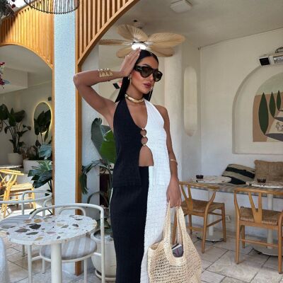 Mesh Top and Matching Long Skirt Set One Size