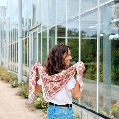Bufanda rosa para adultos de Pondicherry, 100 cm