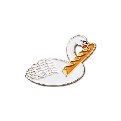 Pin de esmalte "Cisne de la suerte"