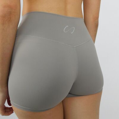 Short de sport taille haute gris