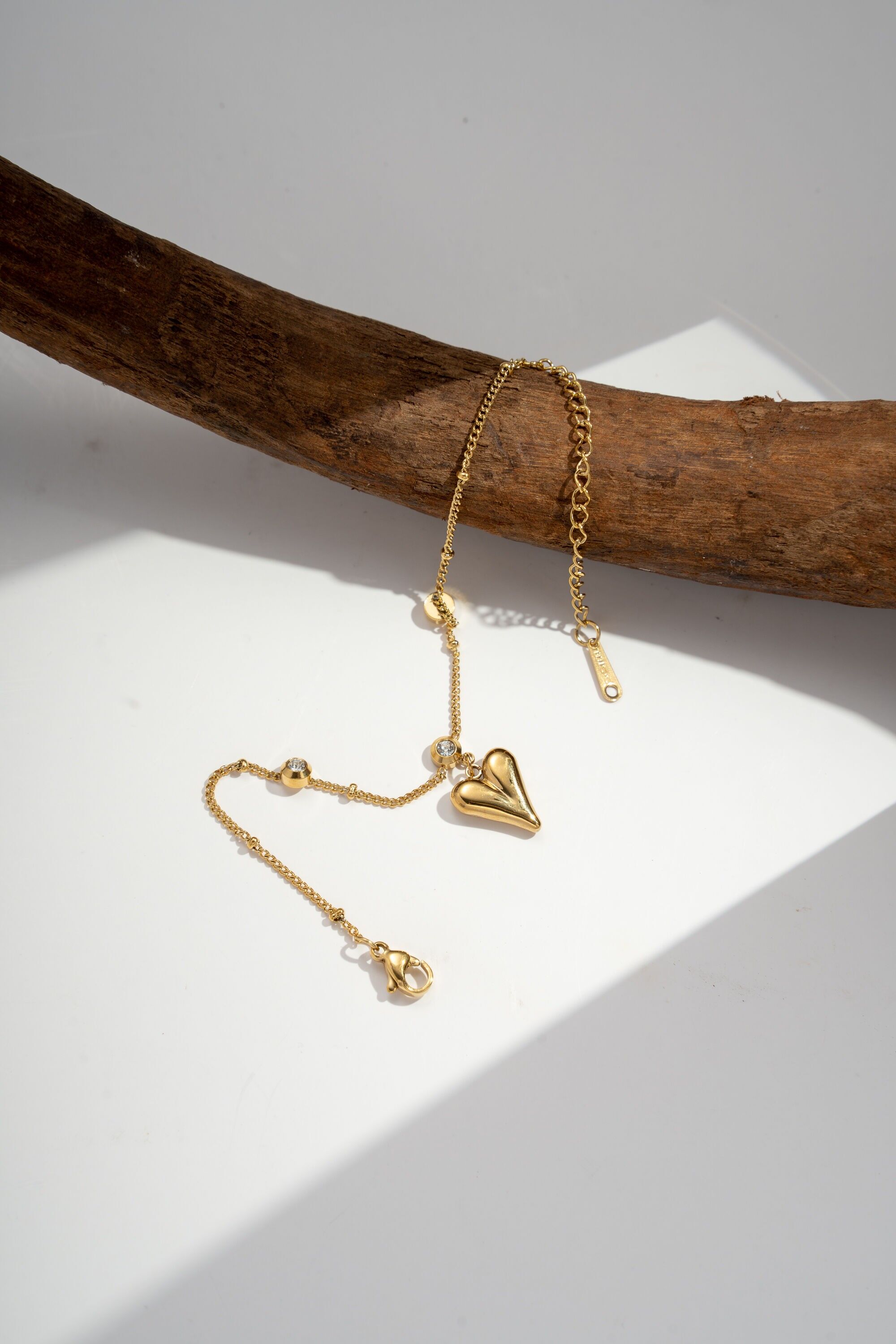 Pulsera de corazón colgante de acero inoxidable