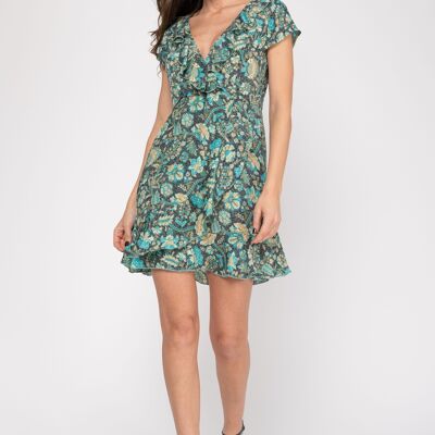 SHORT PRINTED DRESS U7448V