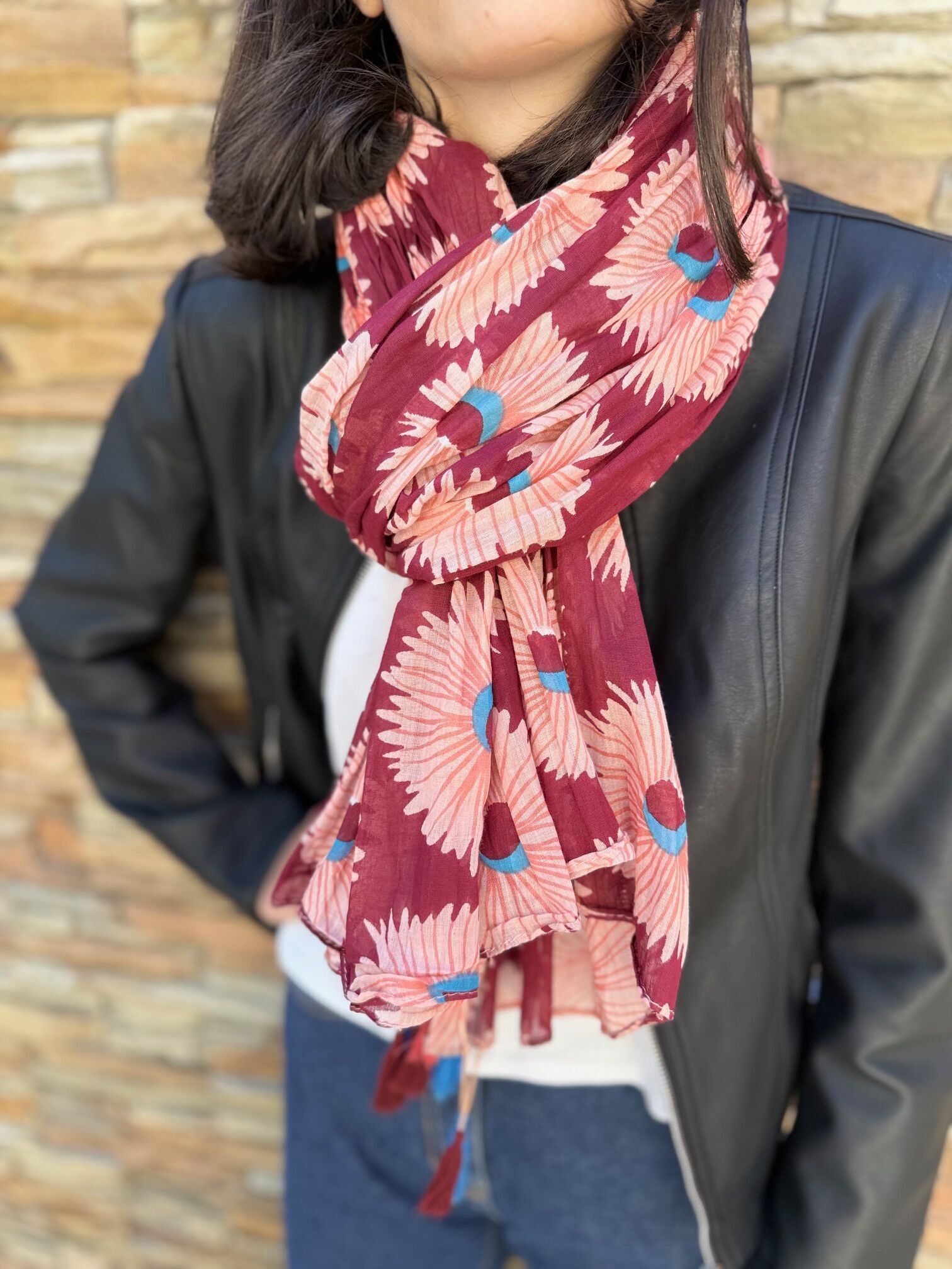 Pañuelo o pareo de verano para mujer 100 % algodón indio