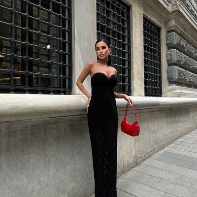 Long Black Mesh Dress – Glamorous Bustier