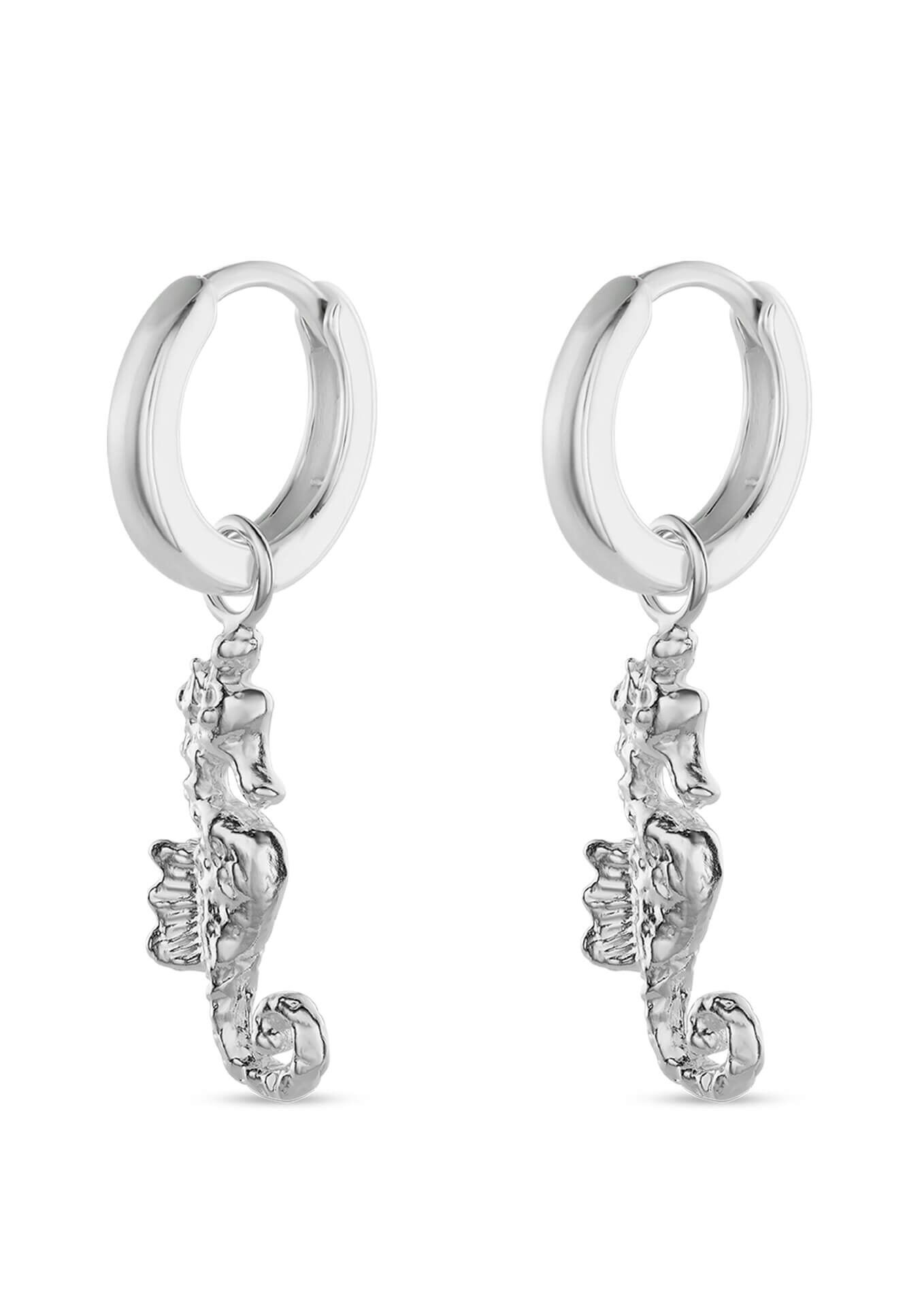 Orecchini a cerchio Sea Horse Midi in argento