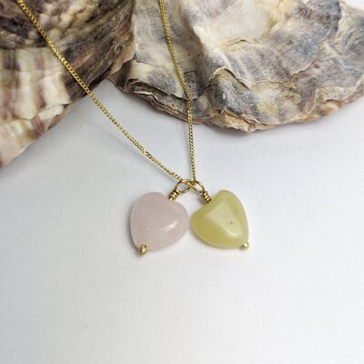 LOVE Heart Necklace (pink and/or green)