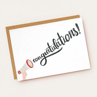 'Congratulations!' Megaphone Celebration Card