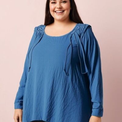 Blouse bleu léger grande taille (A139&BLEU)