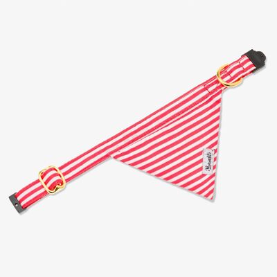 Red and white striped cat bandana
