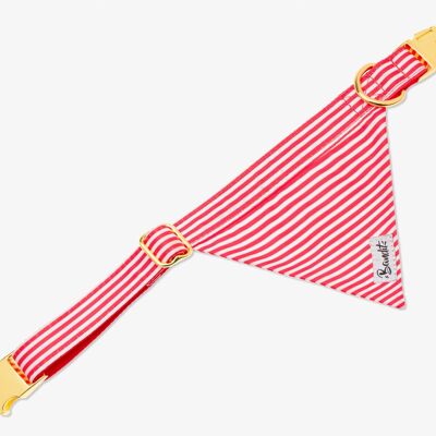 Red and white striped dog bandana