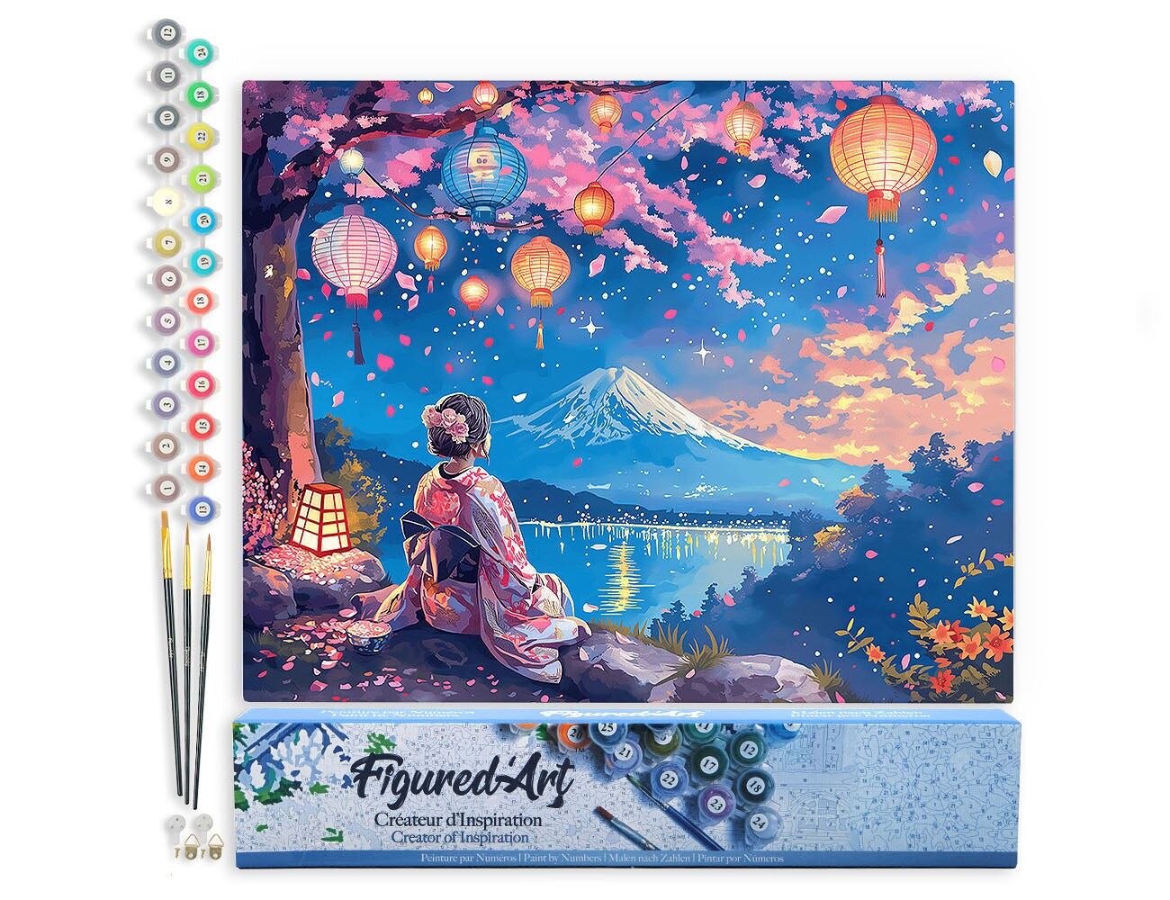 Buy wholesale Paint by Number DIY Kit - Geisha, Lanterns and Mount