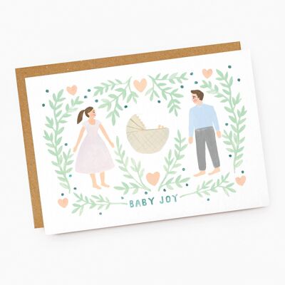 Traditional Cradle 'Baby Joy' Card