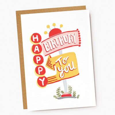 Vegas Billboard Happy Birthday Card
