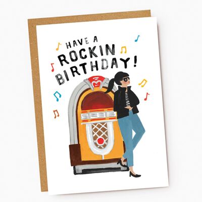 Vintage Jukebox Rockin' Birthday Card