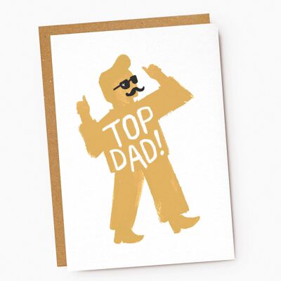 Top Dad Illustrated Character Card