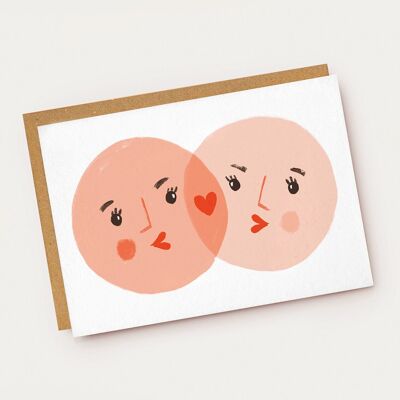 Venn Diagram Pink Kiss Card
