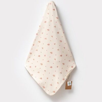 Organic Baby Blanket – Pink, Natural Floral Pattern for Girl