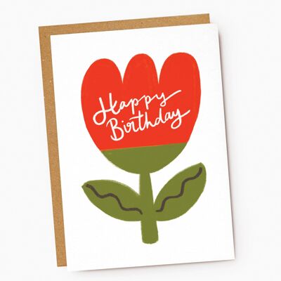 Carte d'anniversaire Tulipe rouge