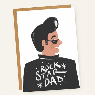 Rock Star Dad Illustrated Card