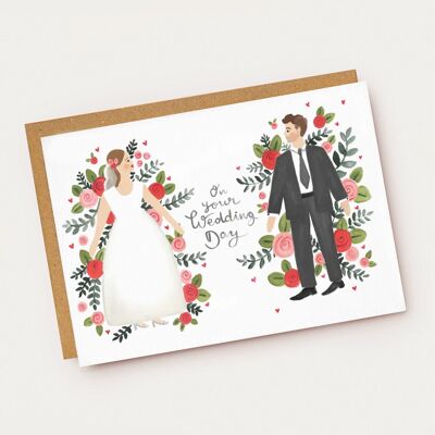 Roses 'On Your Wedding Day' Couple Card
