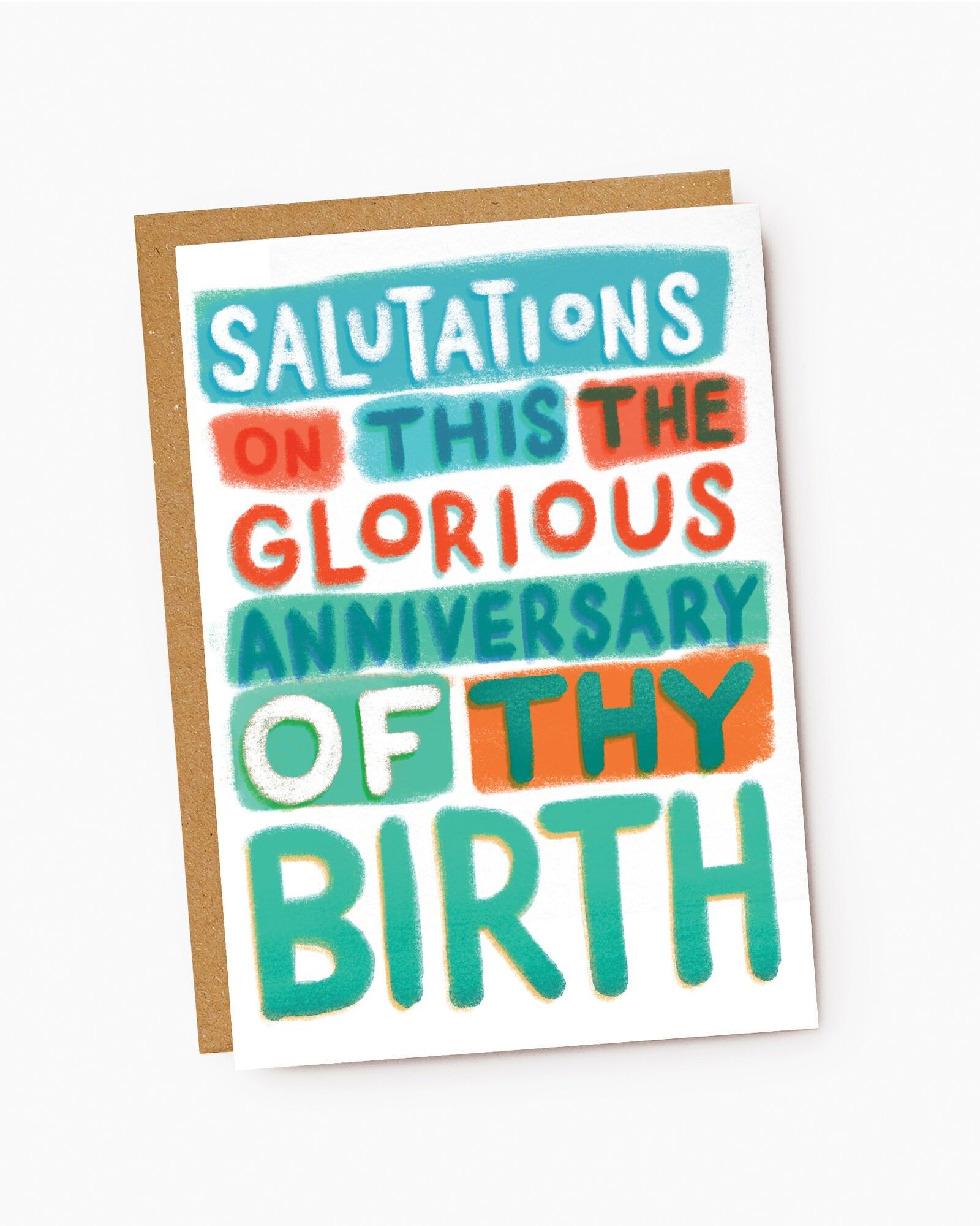 Saluti - Biglietto di auguri di compleanno con scritte divertenti