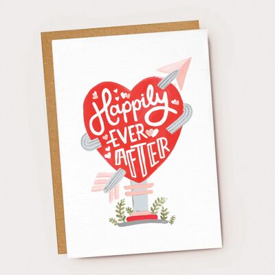 Happily Ever After - Retro Billboard - Wedding Card