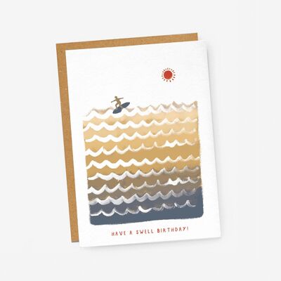 Have A Swell Day Surfer Birthday Card