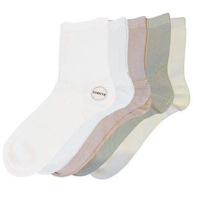 green-goose Bamboo Women's Socks - Pastel - 5 Pairs - 95%