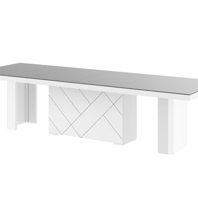 Table à manger extensible Tregarvan, gris brillant