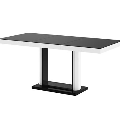 Table à manger extensible Dicy noire brillante