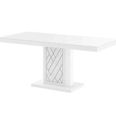 Table à manger extensible Riols blanche brillante