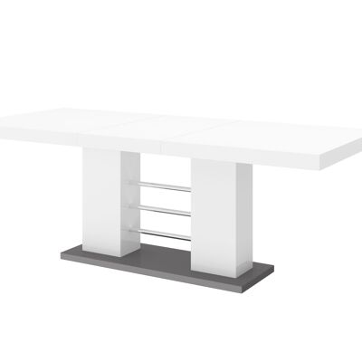 Table à manger extensible Moiron, blanc brillant