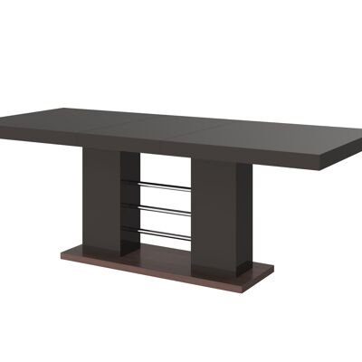 Table à manger extensible Moiron marron brillant