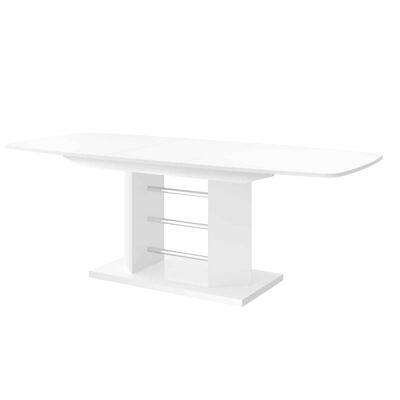 Table à manger extensible Pierremont blanc brillant
