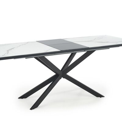 Table à manger extensible Riols, blanc brillant - Blanc brillant