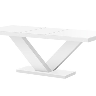 Table à manger extensible Cessières Blanc brillant